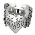 CRAZY PIG DESIGNS(クレイジーピッグ)　ラージハート＆ウィングスリング　Large heart ＆ wings ring　#812