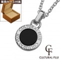 CULTURAL FLUI (カルトラルフルイ) ブランド ラウンド フレーム オニキス ペンダント メンズ アクセサリー [シルバーペンダント] 送料無料