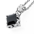 DUB collection(ダブコレクション)　Side emblem stone square Necklace/ブラックCZ　ペンダント【チェーン付】DUBｊ-206-1