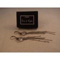 Eric et Lydie　Kellyシリーズ　大粒スワロフスキーと5本のチェーンのハンドメイドピアス（フランス）