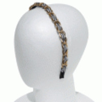 HEADDRESS NY◆チェーン＆グログランSリボンカチューシャ◆BK×ホワイト