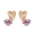 K10PG ダブルハート　ライトアメジストピアス 46-5619