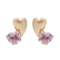 K10PG ダブルハート　ライトアメジストピアス 46-5619