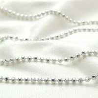 K18ホワイトゴールド　カットボールチェーン　60cm　1.5mm