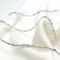 K18ホワイトゴールド　ショート＆ロングチェーン　50cm　1.5mm