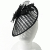 OPHELIE HATS◆ラージフラワーストロー＆ラフィアヘッドドレス（ラウンド）◆ブラック