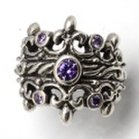 ROYAL ORDER(ロイヤルオーダー) SR923 Double Tiara Ribbon Band w/4 CZs in Tiara&Medium Center CZ