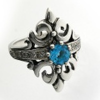 ROYAL ORDER(ロイヤルオーダー)　マルガリータリングw/ブルートパーズ＆CZクリア　【US8(約16.5号)】　SR100-BT-C