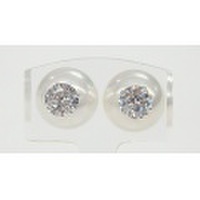 SS CZ シェルパールキャッチピアス