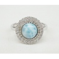 SS ラリマー CZ ダブルループ リング