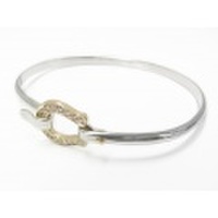 SYMPATHY OF SOUL（シンパシーオブソウル）　Horseshoe Combination Bangle - Silver×K10Yellow Gold w/Diamond（ホースシューコンビネーションバングル - シルバー × K10イエローゴールド w/ダイヤモンド）