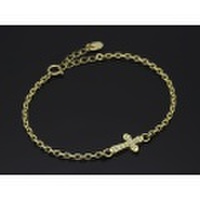 SYMPATHY OF SOUL（シンパシーオブソウル）　Smooth Cross Chain Bracelet - K18Yellow Gold w/Diamond（スムースクロスチェーンブレスレット K18イエローゴールド w/ダイヤモンド）