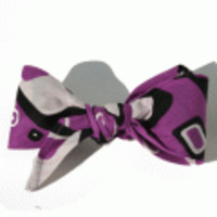 Susan Daniels◆コットンプリントリボンバレッタ◆パープルmix