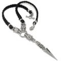 TRAVIS WALKER(トラヴィスワーカー)　Dagger w/3 Gargoyles w/Braided Leather Necklace NCS001