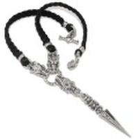 TRAVIS WALKER(トラヴィスワーカー)　Dagger w/3 Gargoyles w/Braided Leather Necklace NCS001