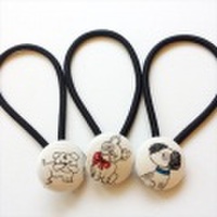 [くるみボタン]Dog,わんちゃん3つセット[ヘアゴム]