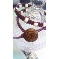 [ブレスレット]紫ヘンプの2連ブレスレット[ヘンプ]