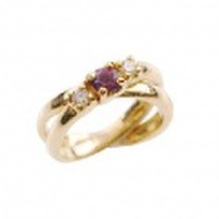 baby’s ring - K18 二連脇メレダイヤ - 2月 アメシスト