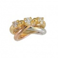 baby’s ring - K18トリプレット三石 - 4月 ダイヤモンド