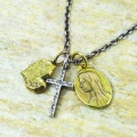 basis(ベイシス)　3setハートメダイクロス”s”ペンダント　ban-5