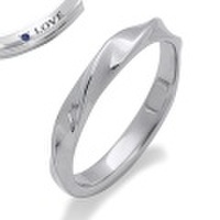 fe-fe スーパースチール リング 指輪 LOVE 刻印 サファイア 石 一粒 男性用 Men’s fe-204 y160620