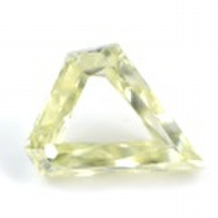 【 Under S (Light Yellow) カラー 】天然イエローダイヤモンド ルース(裸石) 0.126ct, VS-1, カットコーナー・トライアンギュラー・モディファイド・ブリリアント・カット【 中央宝石研究所ソーティング袋付 】 【 送料無料 】