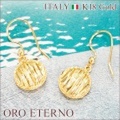 【ORO ETERNO】K18 18金ピアス 18Kフックピアス イエローゴールド ホワイトゴールド ラウンド型 ドロップピアス（EA2814-EB2854）イタリアンジュエリー 【参考小売価格150,000円】【送料無料】【ギフト】
