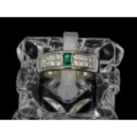【PT900 プラチナ】指輪 リング エメラルド0.25ct ダイヤモンド0.30ct 11.5号 11.8g レディース 37802-0