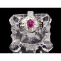 【PT900 プラチナ】指輪 リング ピンクサファイア1.333ct ダイヤモンド0.95ct 11号 10.8g レディース 30839-0