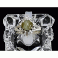 【PT900　プラチナ】 指輪　リング　キャッツアイ2.04ct　ダイヤモンド0.49ct　 7.3ｇ　13号　レディース　31065-0　ジュエリー　人気
