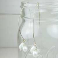 【PalmSeason】ハンドメイド*天然シェル　グラスビーズ　マットパール　チェコガラス*スイングフックピアス