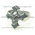 【ネクロマンス NECROMANCE】 クロススカルリング Silver Cross Skull Ring 骸骨 十字架 シルバー 指輪