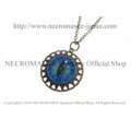 【ネクロマンス NECROMANCE】 ドラゴン義眼ブラスハートネックレス Dragon Glass Eye Brass heart Necklace ＜ブルー/Blue/青＞ 目玉