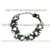 【ネクロマンス NECROMANCE】 ラインストーン スパイダーブレスレット Rhinestone Spider Bracelet ＜パープル/Purple/紫＞ 蜘蛛