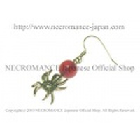【ネクロマンス NECROMANCE】 レッドアゲート スパイダーピアス Red Agate Spider Pierce 赤めのう 蜘蛛