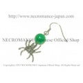 【ネクロマンス NECROMANCE】グリーンアゲート スパイダーピアス Green Agate Spider Pierce 緑めのう 蜘蛛