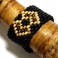 【メール便OK】ココナッツブレスレット（幅広/黒）