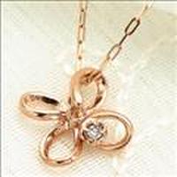 【送料無料】Jeunefille-ジュヌフィーユ-K10ピンクゴールドダイヤモンドネックレス