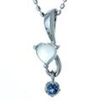 【送料無料】K18ホワイトゴールドムーンストーンネックレス