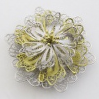 【送料無料】【イタリア製】【ダニーロ・ミンガルディ/DANILO MINGALDI】ヴィチェンツァ・手作り フィリグラーナ ペンダント/ブローチ シルバー/SILVER925 花/フラワー　0524-PS08