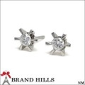 Pt900 一粒ダイヤモンド ピアス 0.11+0.10ct 総重量1.5g 美品 [120980]