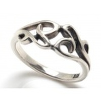 アラベスク×ハートモチーフ・シルバーピンキーリング/r017