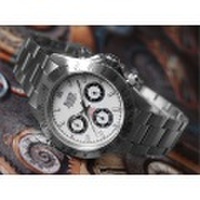 エルジン ELGIN 腕時計 クロノグラフ FK1059S-W 白 メタルベルト