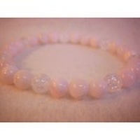 カルサイト（ピンクマンガンカルサイト）・クラック水晶・ブレスレット