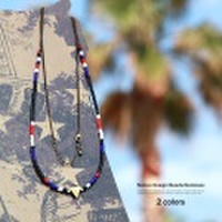 ガラスビーズネックレス◆7245