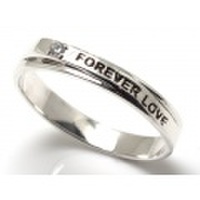 キュービックジルコニア×FOEVER LOVEメッセージ・シルバーリング/r013