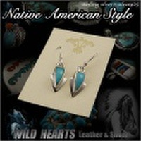 クリックポストのみ送料無料！ピアス　シルバー925　ターコイズ イヤリング　インディアンジュエリー Native American Style Sterling Silver Pierced Stud Earrings Turquoise(ID se2472)