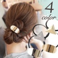 ゴールドプレート ヘアゴム 三角形 楕円 メタルプレート メタル プレート ヘアアクセサリー ヘアアクセ チャーム 660701