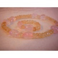 シトリン・ローズクォーツ・ブレスレット＆リング