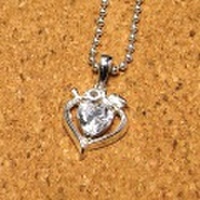 シルバー925 CZハートペンダントトップ　　　　　　　 5-485